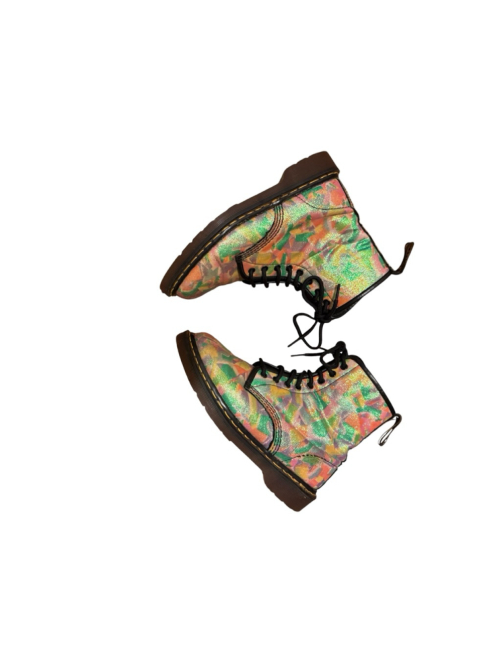 Dr. Martens Multicolor Glitter MIE RARE VTG Boots Size 9